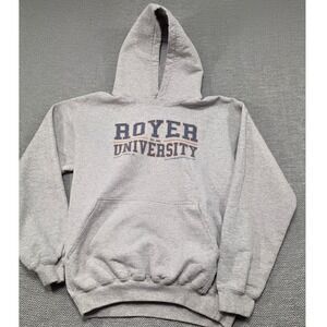 Gildan Ultra Cotton Royer University Hoodie Heather Grey Heavyweight Small 2006